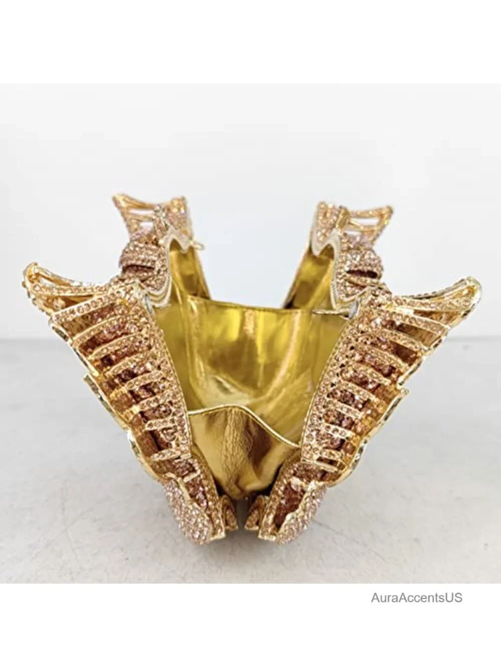 Crystal Swan Clutch Rhinestone Evening Bag Wedding Party Metal Frame
